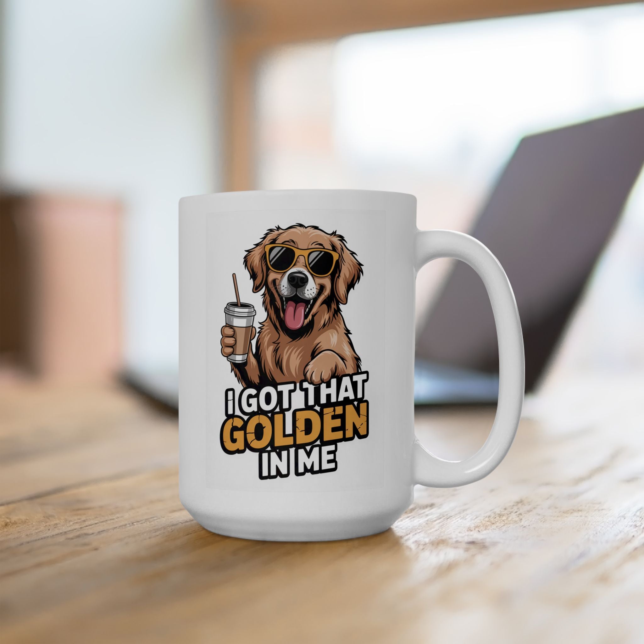 Golden Retriever Coffee Mug - "I Got That Golden" Ceramic Tea Cup 15oz
