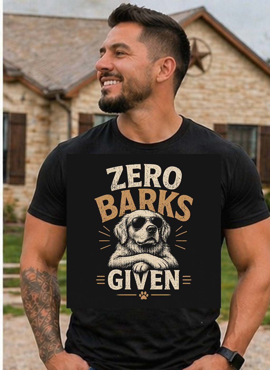 Dog T-Shirt — "Zero Barks Given" Funny Dog Graphic Tee