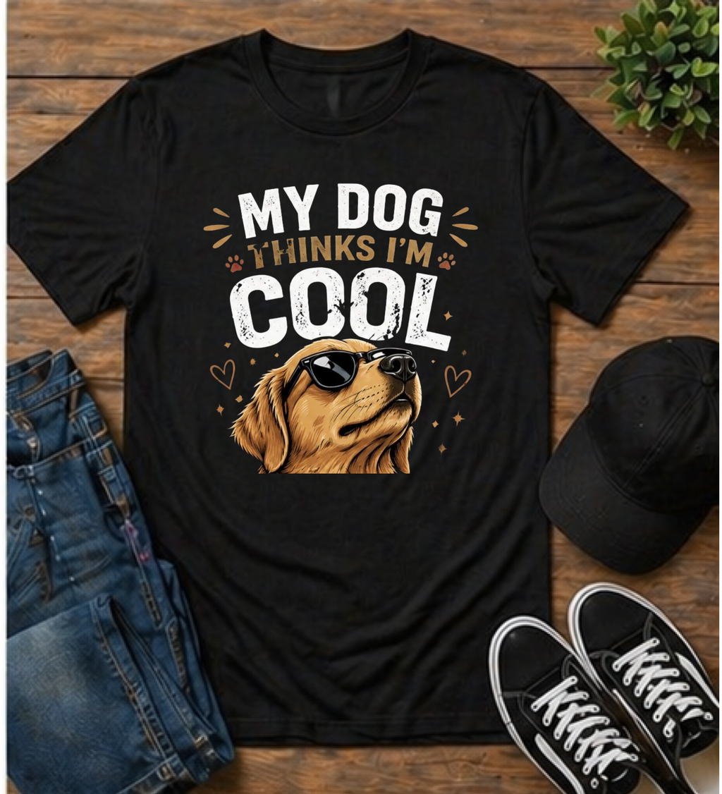 Dog T-Shirt — "My Dog Thinks I’m Cool" Funny Pet Lover Tee