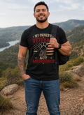 Veteran Paw T-Shirt — "My Owner's a Veteran, Act Accordingly" Patriotic Dog Lover Tee