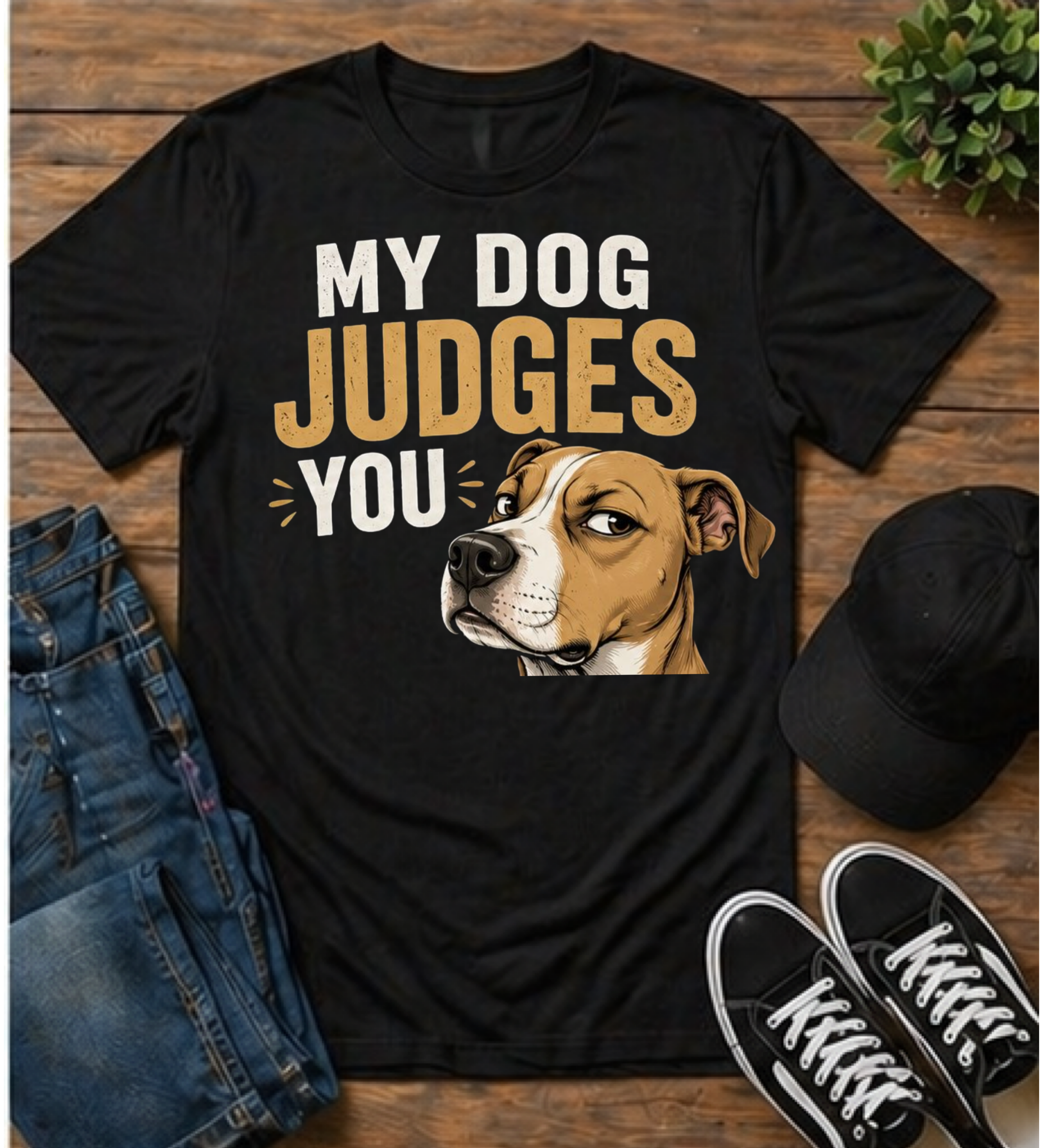 Dog Lover T-Shirt — "My Dog Judges You" Graphic Tee