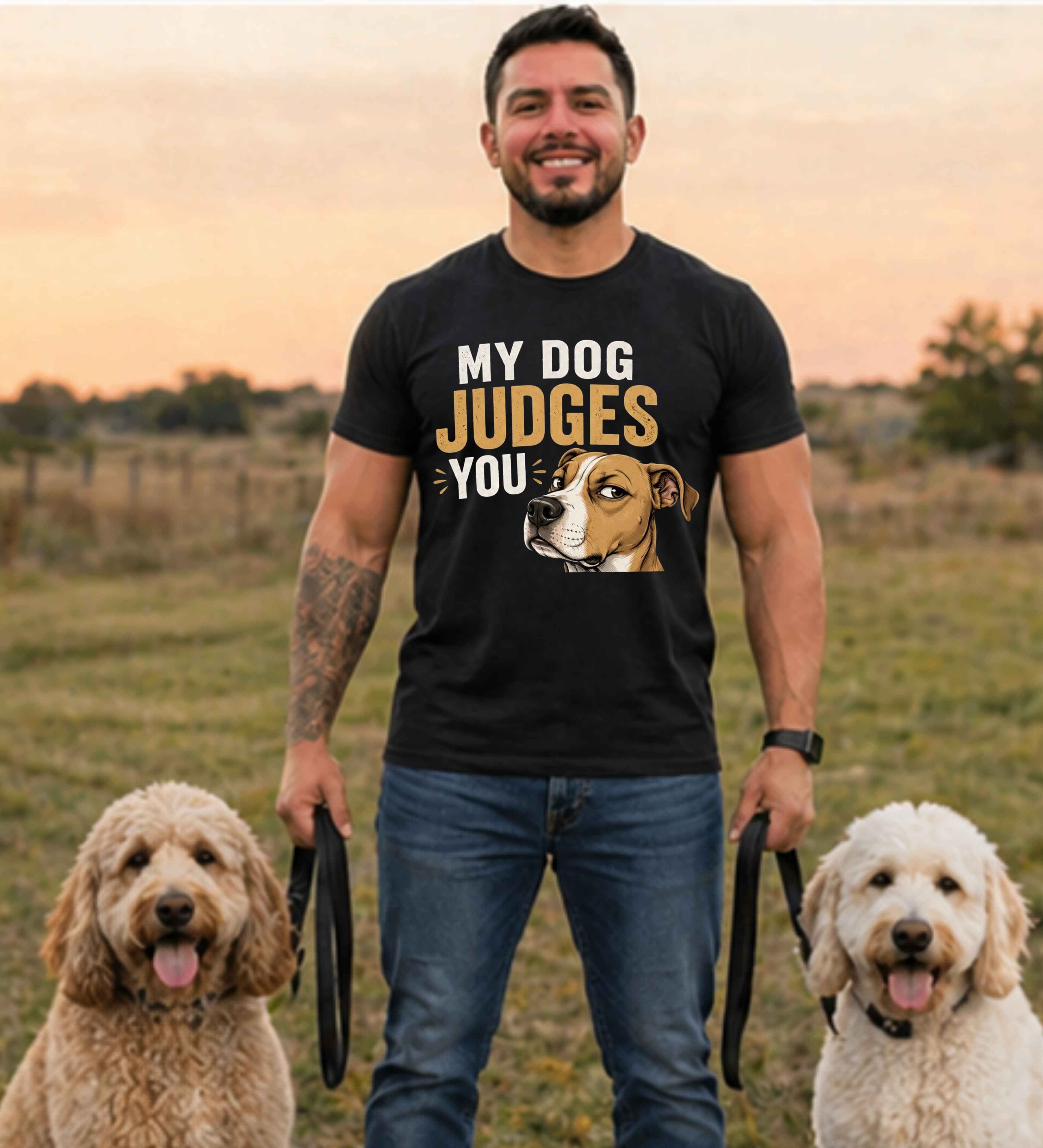 Dog Lover T-Shirt — "My Dog Judges You" Graphic Tee