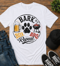 Beer, BBQ & Bark T-Shirt – "Bark Beer. BBQ. Repeat." Dog Lover Grill Tee