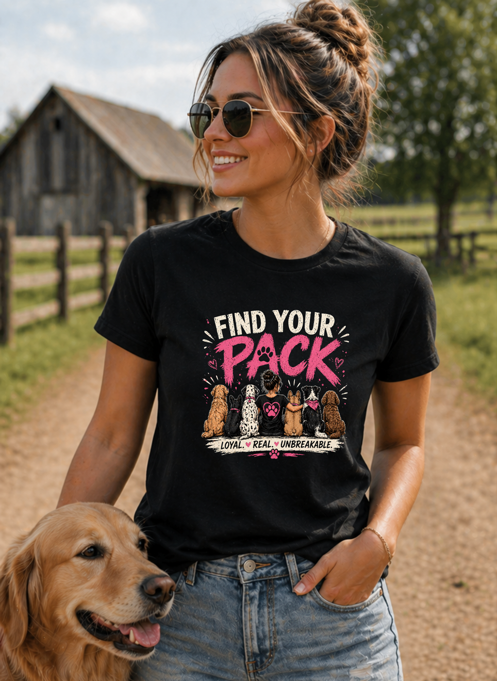 Find Your Pack Dog T-Shirt — Cute Rescue Dogs "Find Your Pack" Graphic Tee