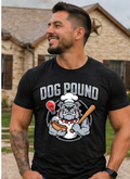 Dog Pound Bulldog Baseball T-Shirt — Retro Mascot Tee for Fans & Teams