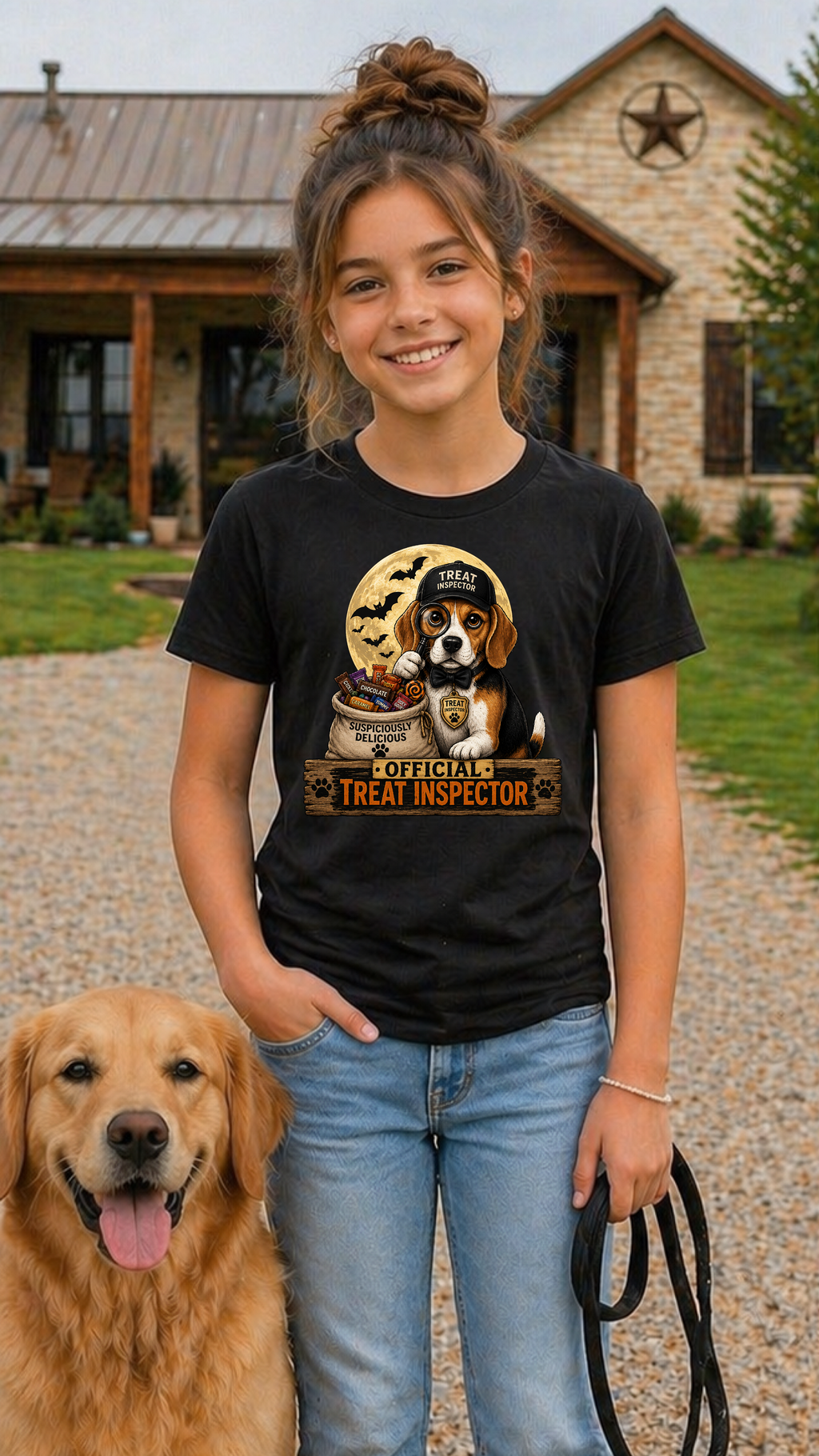 Youth "Official Treat Inspector" Halloween Dog Tee