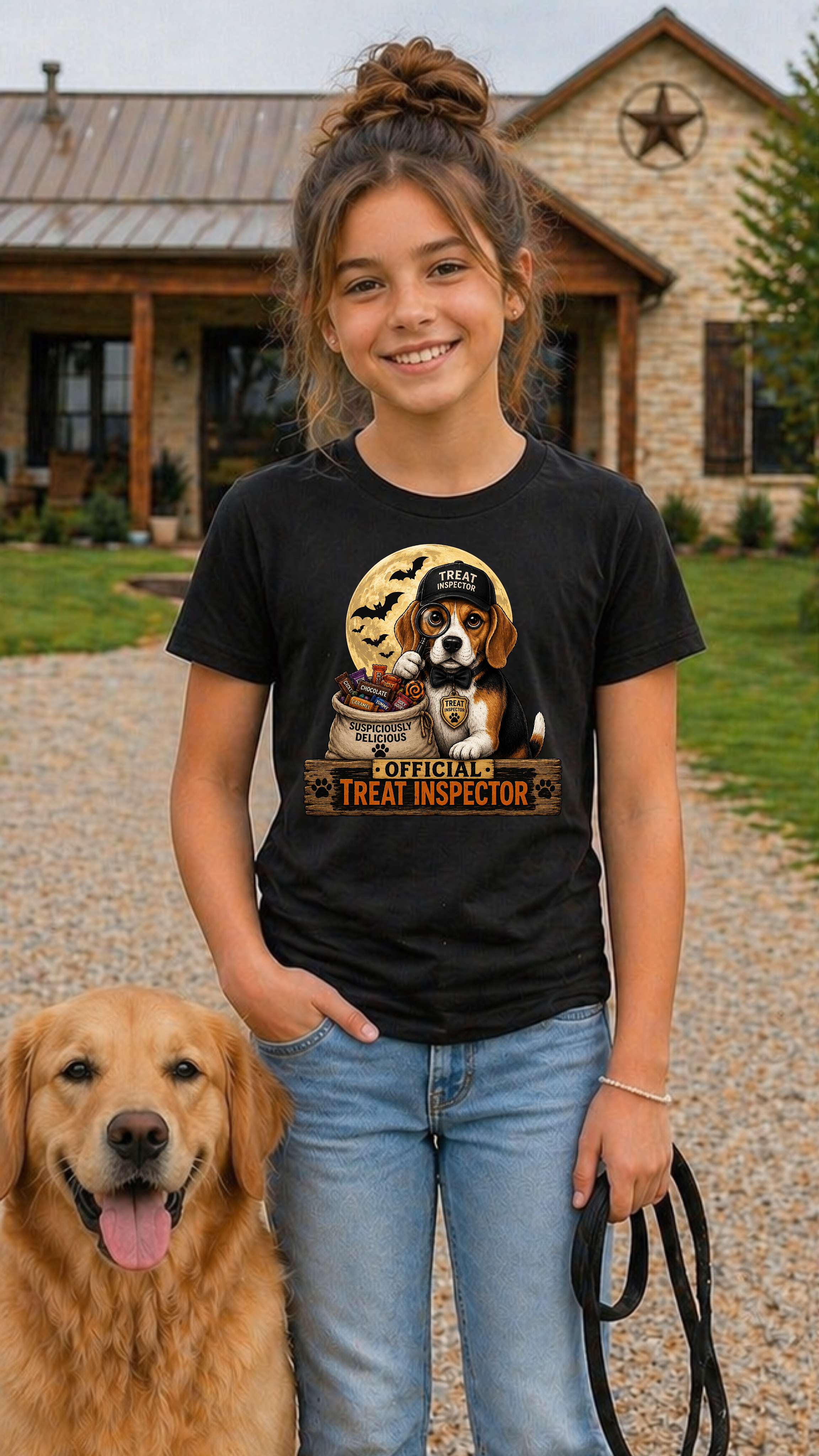Youth "Official Treat Inspector" Halloween Dog Tee