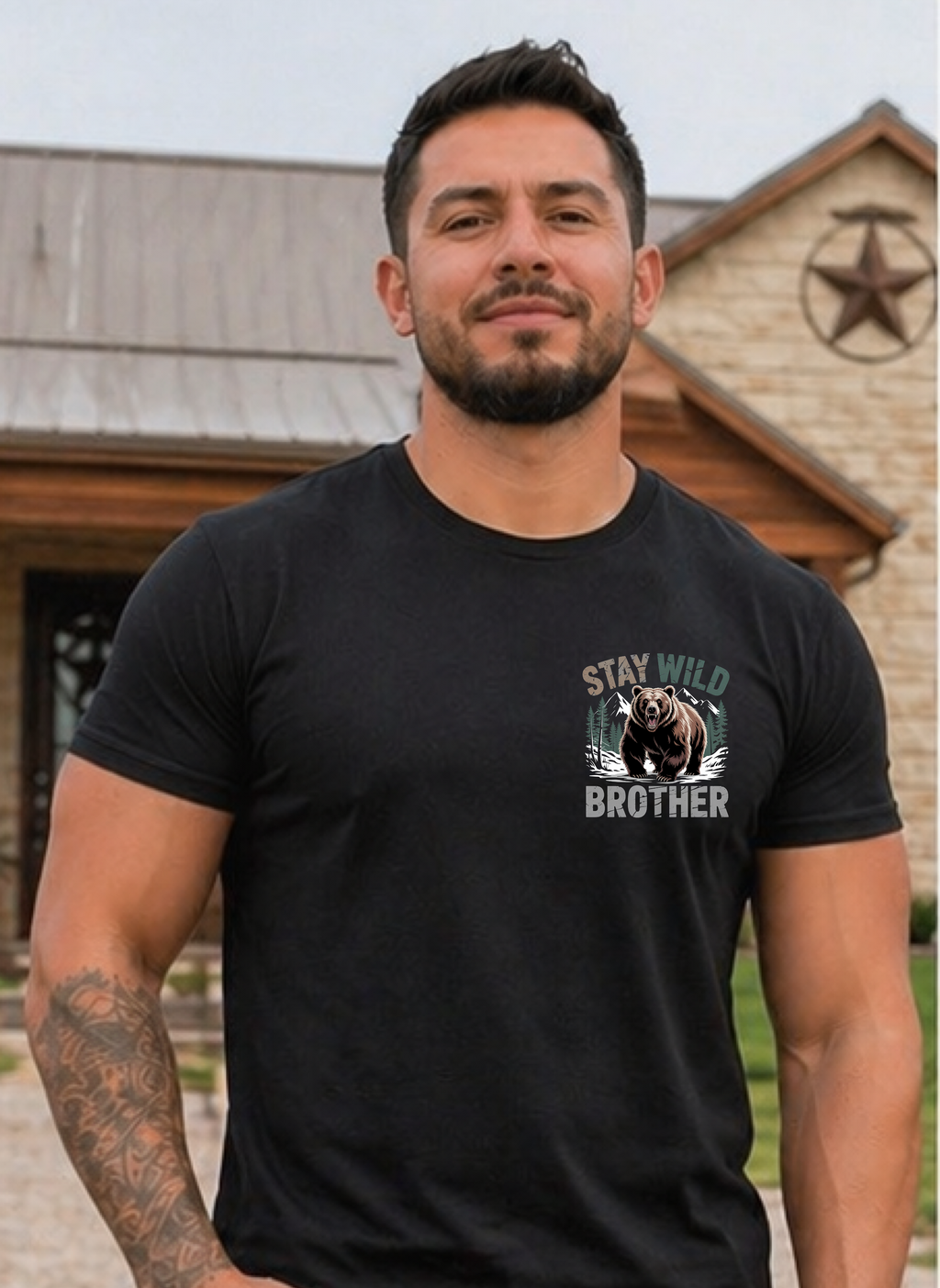 Bear 'Wild' Graphic T-Shirt — Minimal Nature Tee for Outdoor Lovers