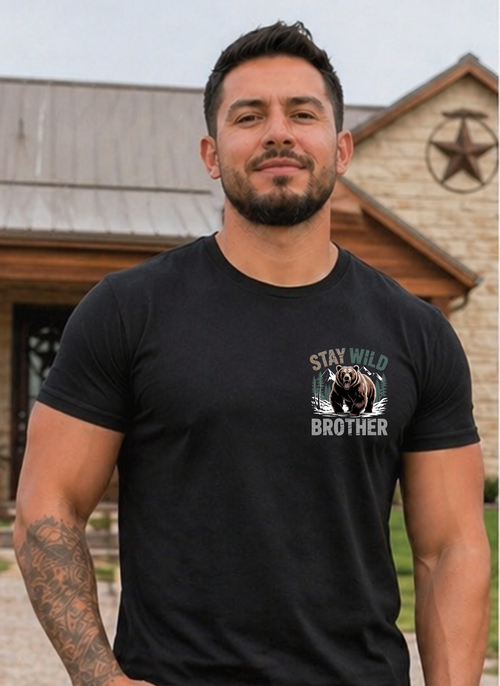 Bear 'Wild' Graphic T-Shirt — Minimal Nature Tee for Outdoor Lovers