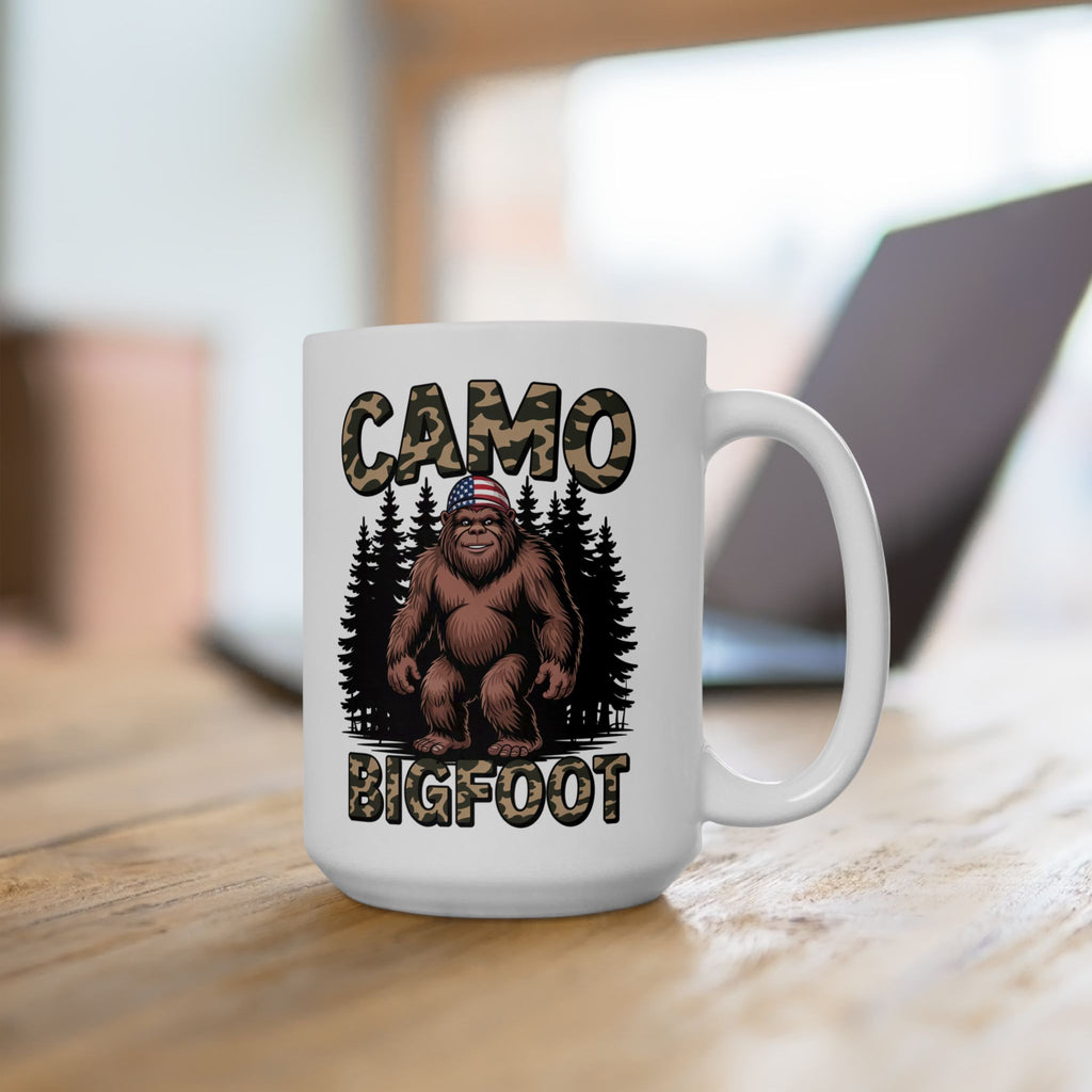 Camo Bigfoot coffee mug - Sasquatch Coffee Mug