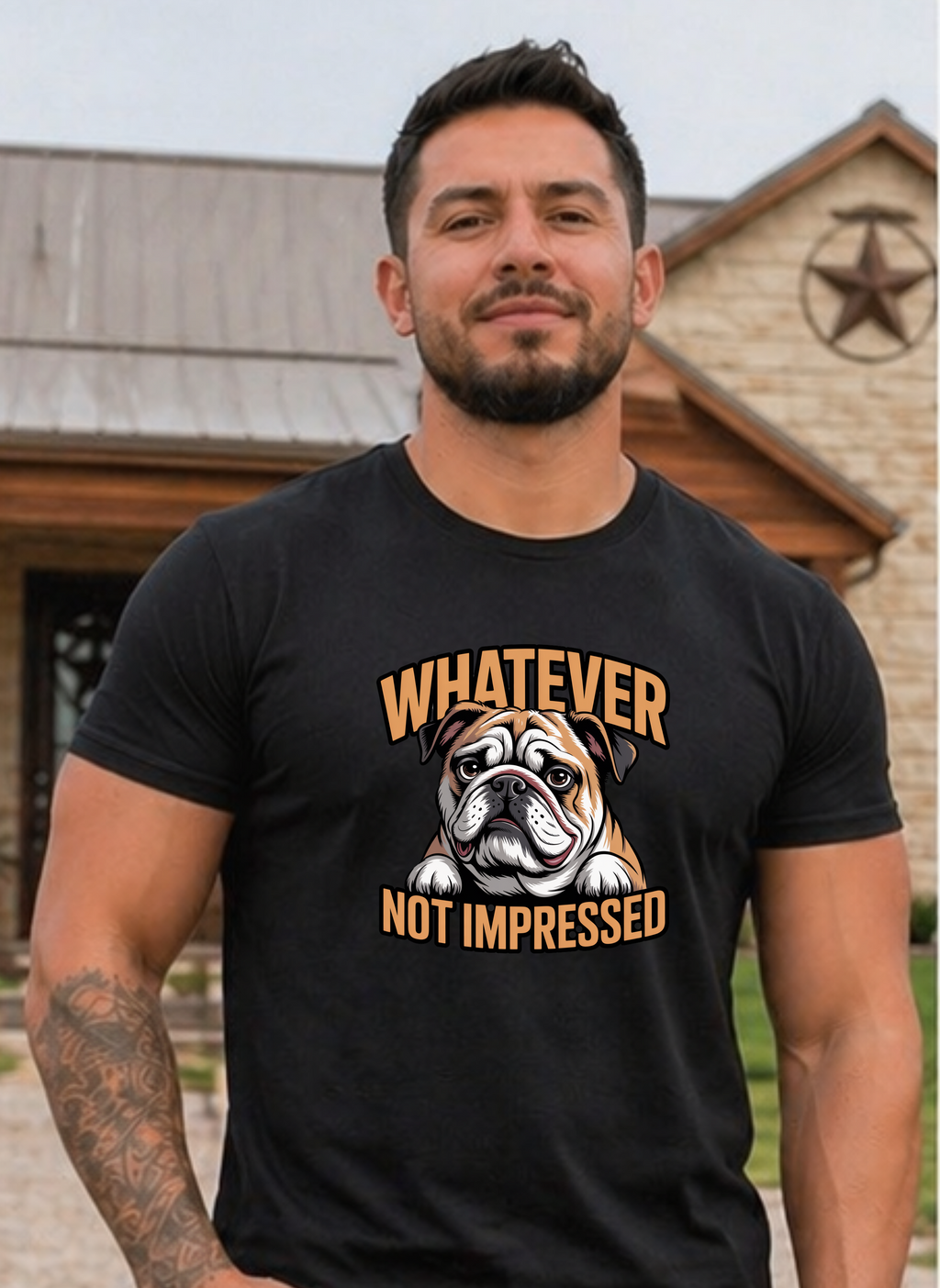 Whatever Not Impressed Bulldog T-Shirt