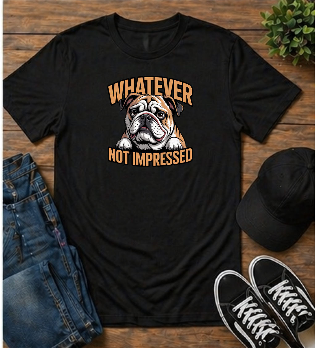 Whatever Not Impressed Bulldog T-Shirt