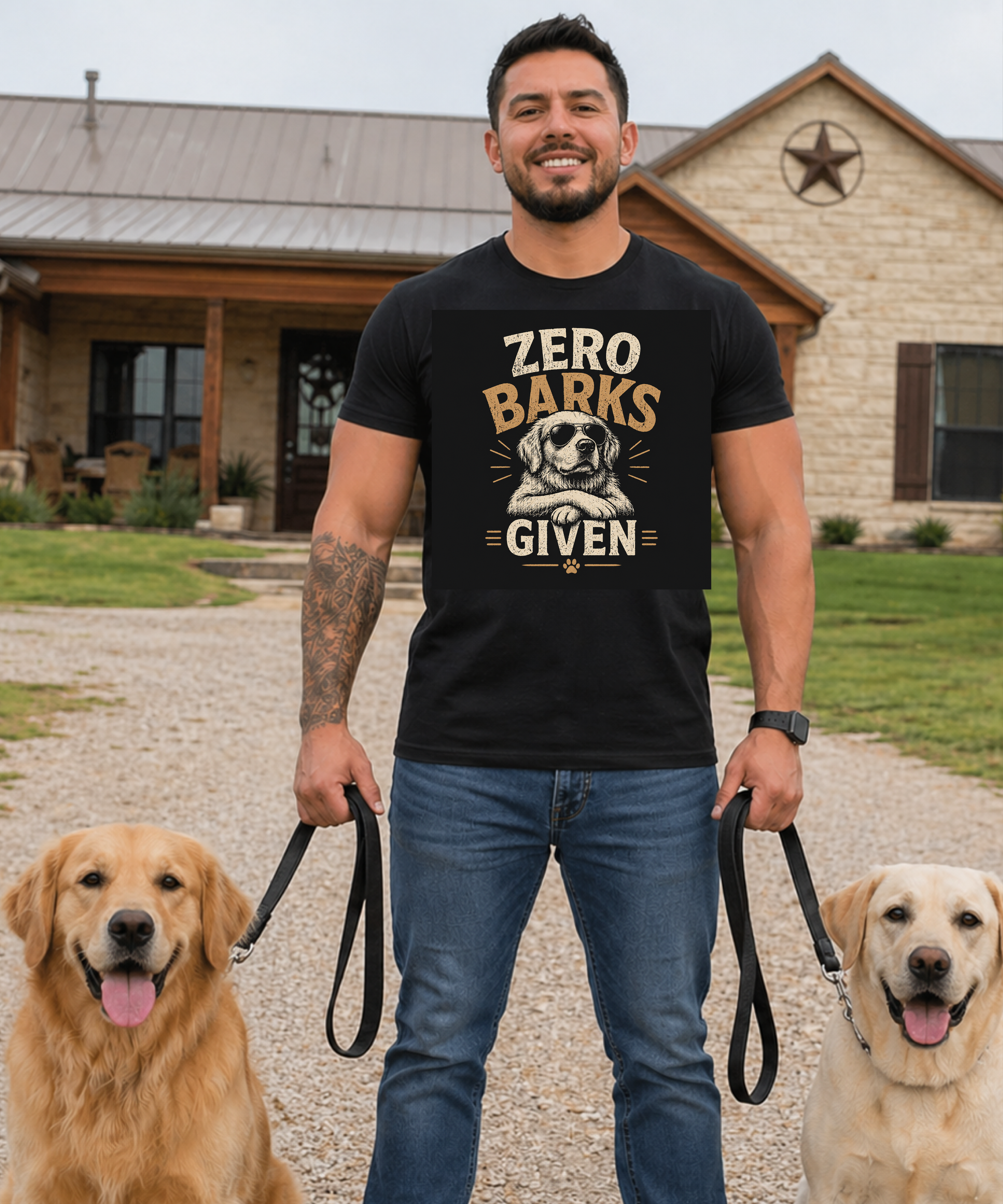 Dog T-Shirt — "Zero Barks Given" Funny Dog Graphic Tee